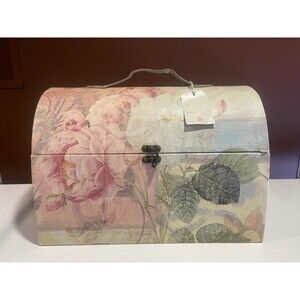 Vintage Floral Decorative Box Medium Storage Box Jewelry Toy Chest 13.5x9.5x10”